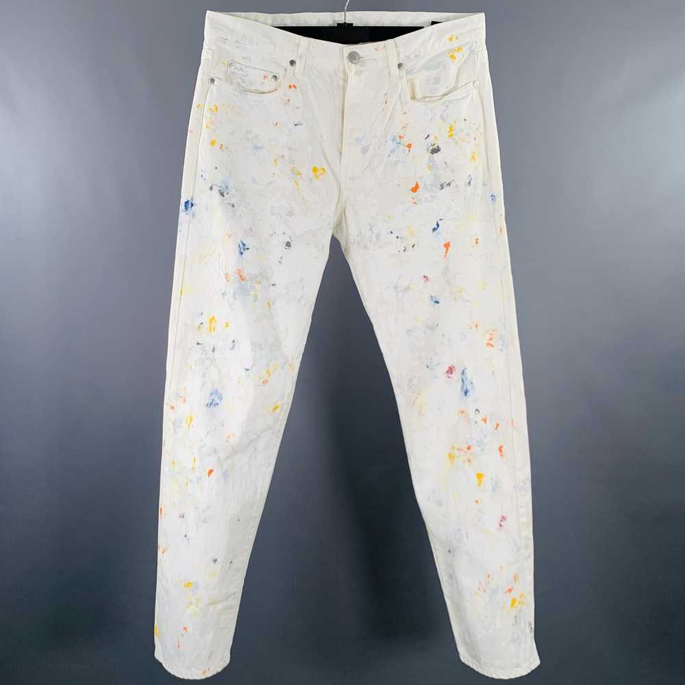 John Elliott White Multi Color Paint Splatter Cot… - image 1