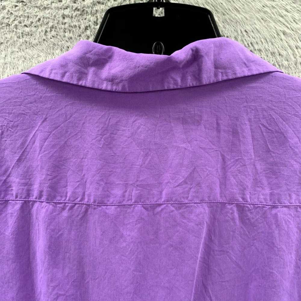 Vintage Luxurious Silk Purple 3/4 Sleeve Top for … - image 7