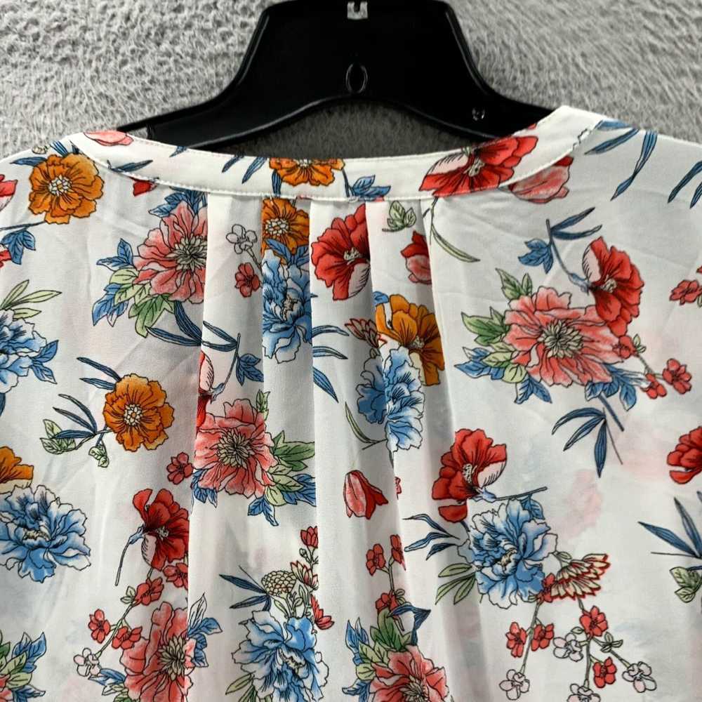 Vintage Floral Pattern Sheer White 3X Top for Wom… - image 5