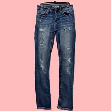 Bke Authentic Mens Straight Leg Fit Distressed De… - image 1