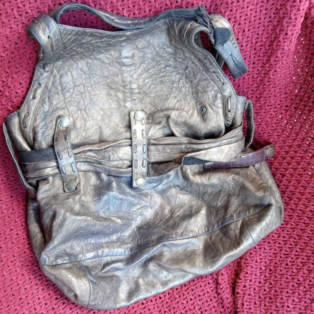 Non Signé / Unsigned Leather handbag - image 3