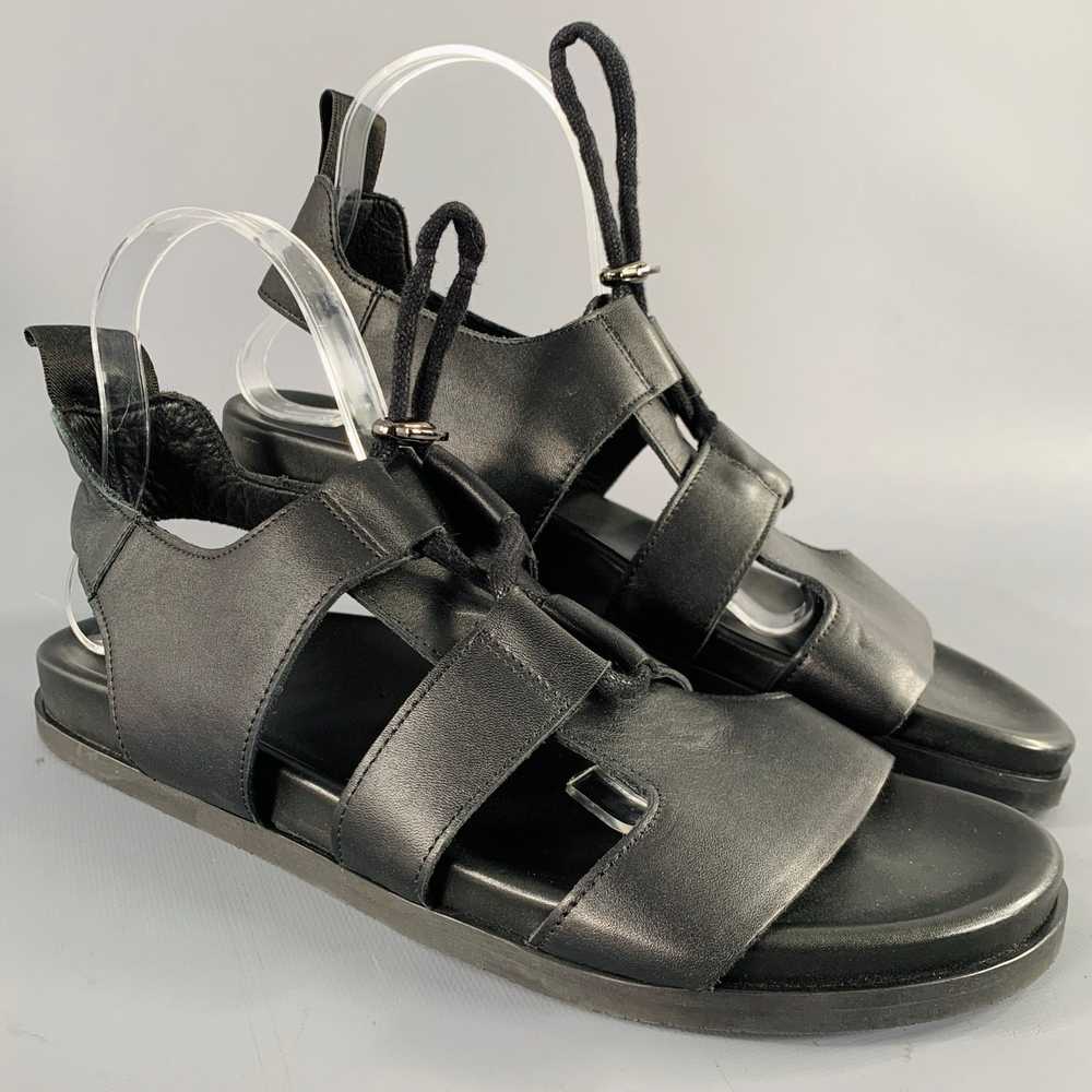 Designer NO BRAND Size 8 Black Leather Sandals - image 1