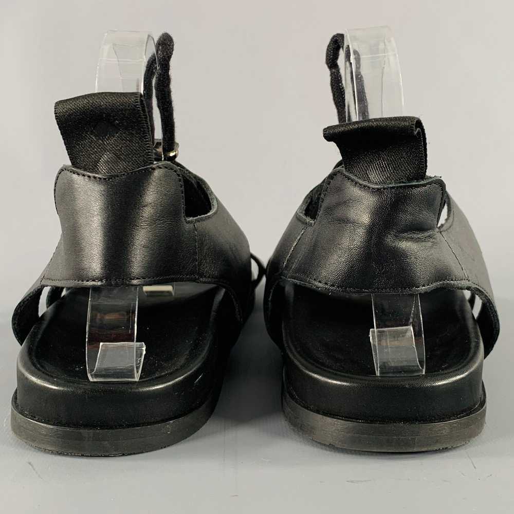 Designer NO BRAND Size 8 Black Leather Sandals - image 3