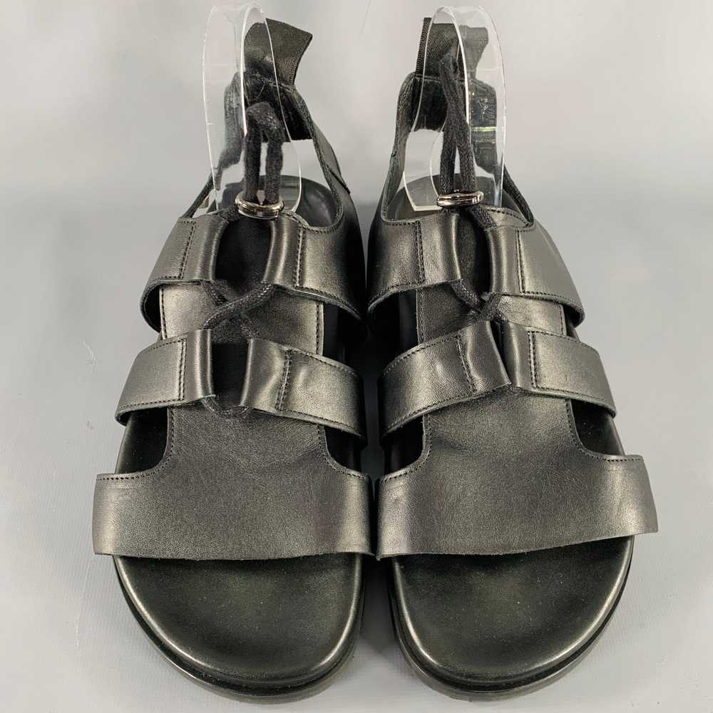 Designer NO BRAND Size 8 Black Leather Sandals - image 4