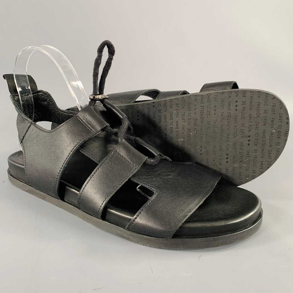 Designer NO BRAND Size 8 Black Leather Sandals - image 5