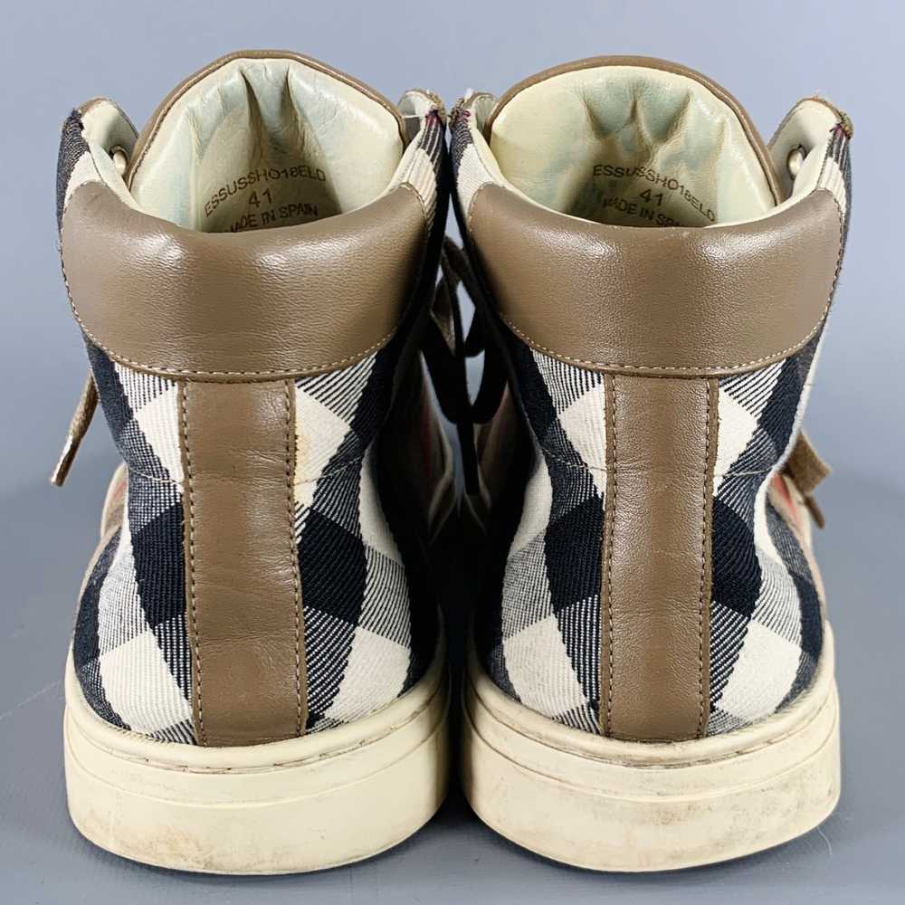 Burberry BURBERRY Size 8 Beige Black Plaid Canvas… - image 3