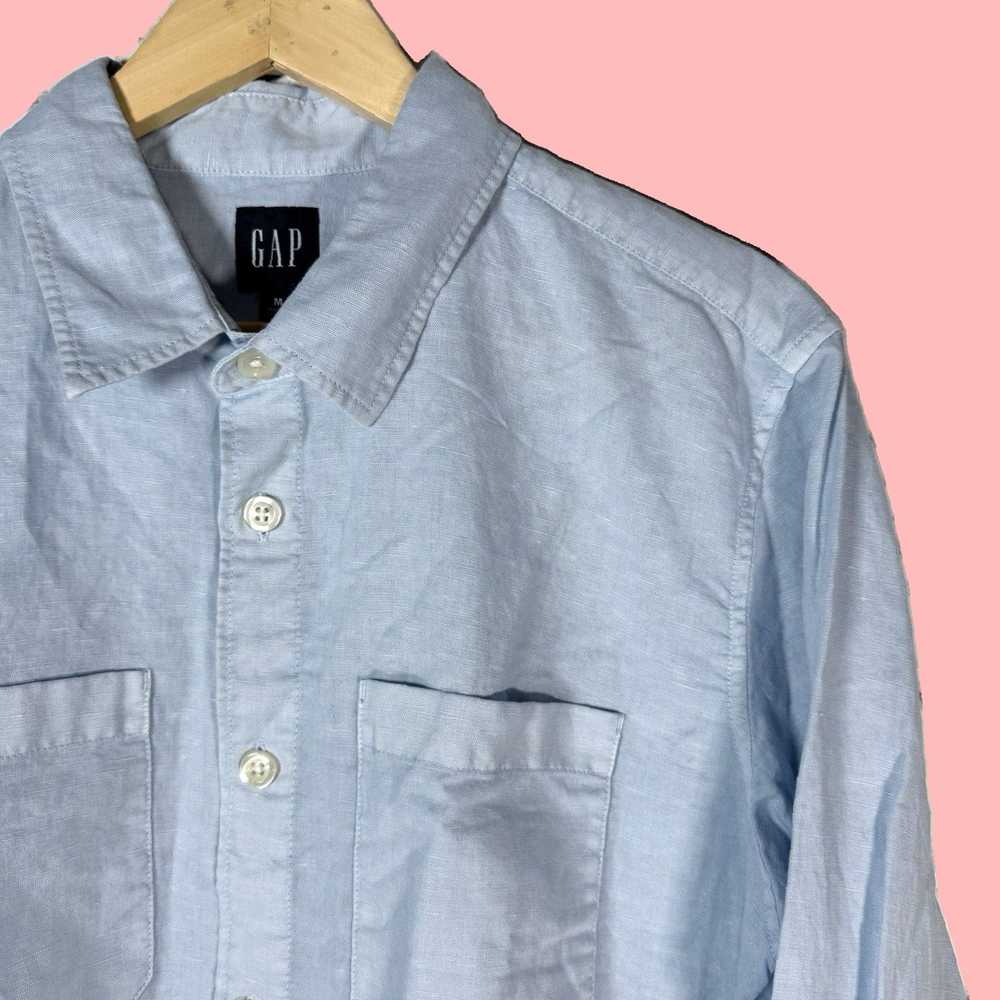 Gap Authentic Vintage Gap Blue Linen Fabric Class… - image 2