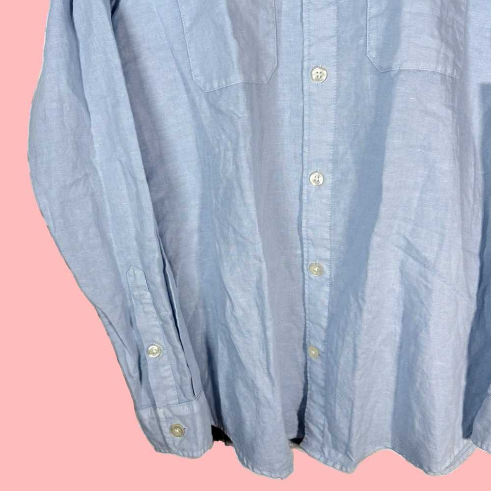 Gap Authentic Vintage Gap Blue Linen Fabric Class… - image 3