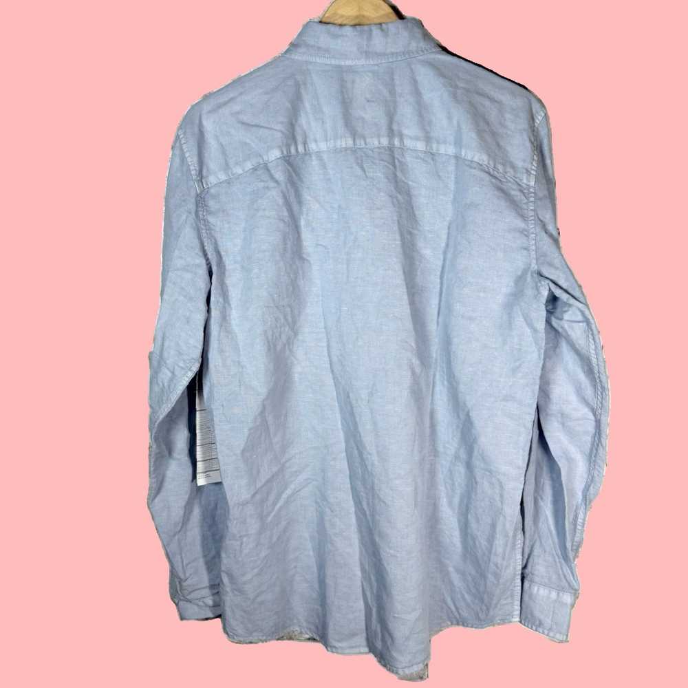 Gap Authentic Vintage Gap Blue Linen Fabric Class… - image 5