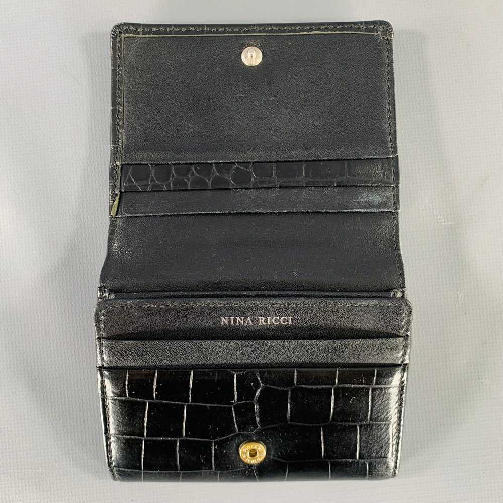 Nina Ricci NINA RICCI Black Croc Embossed Leather… - image 3