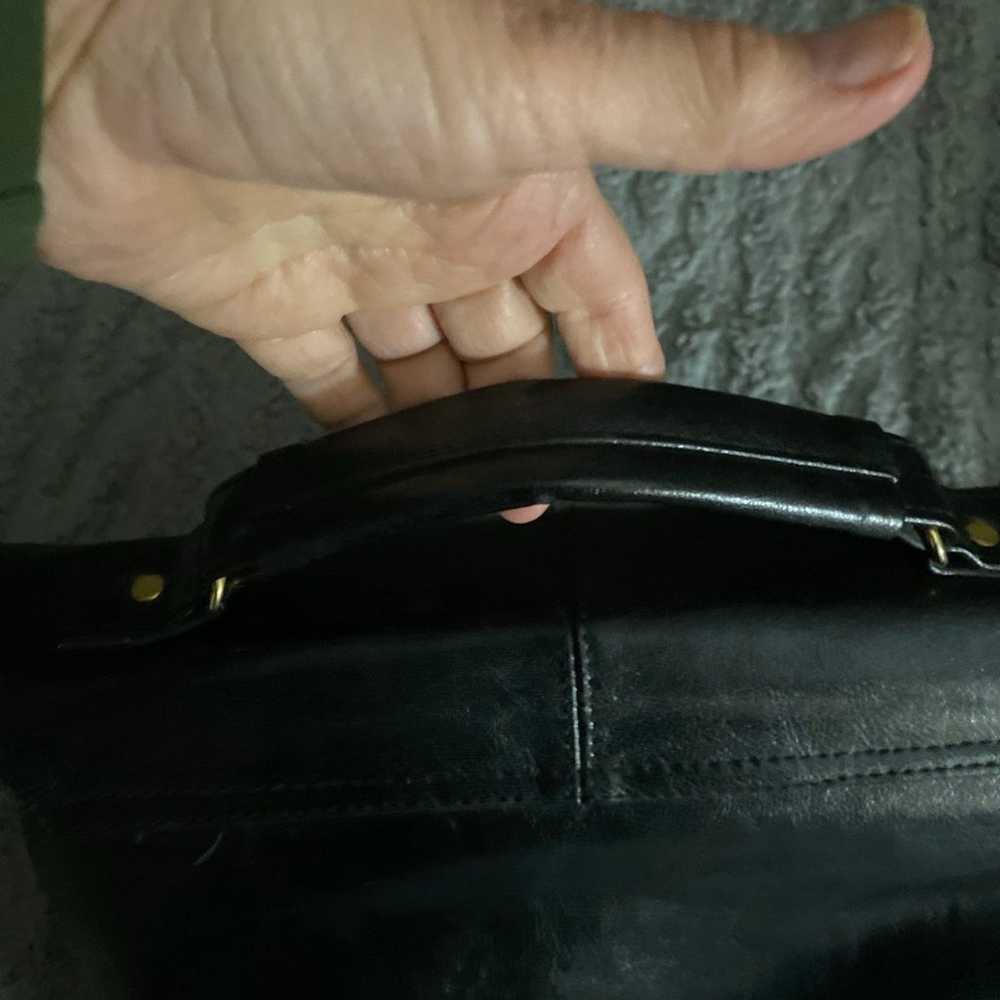 Black Leather Like Vintage Handbag - image 11