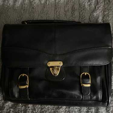 Black Leather Like Vintage Handbag - image 1