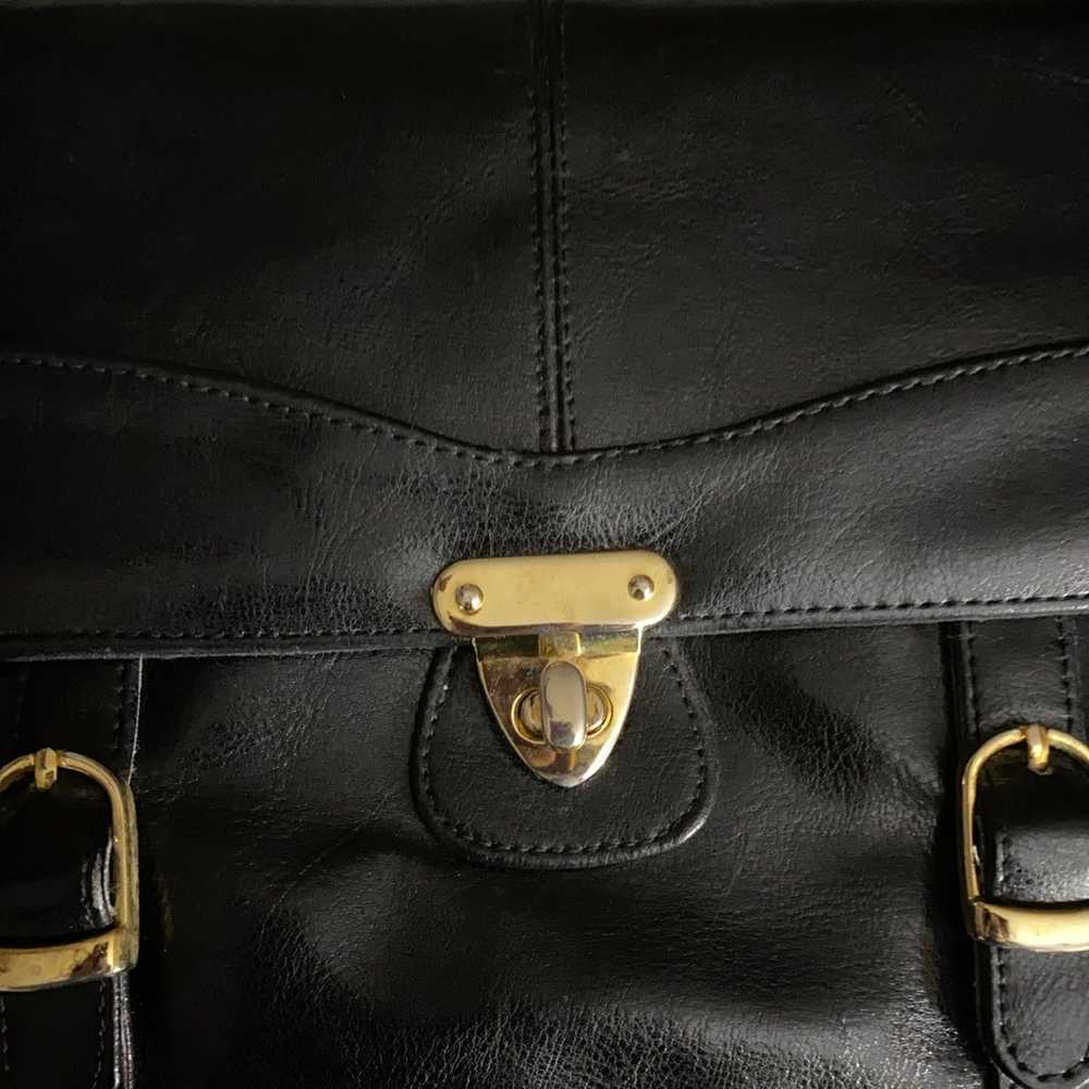 Black Leather Like Vintage Handbag - image 2