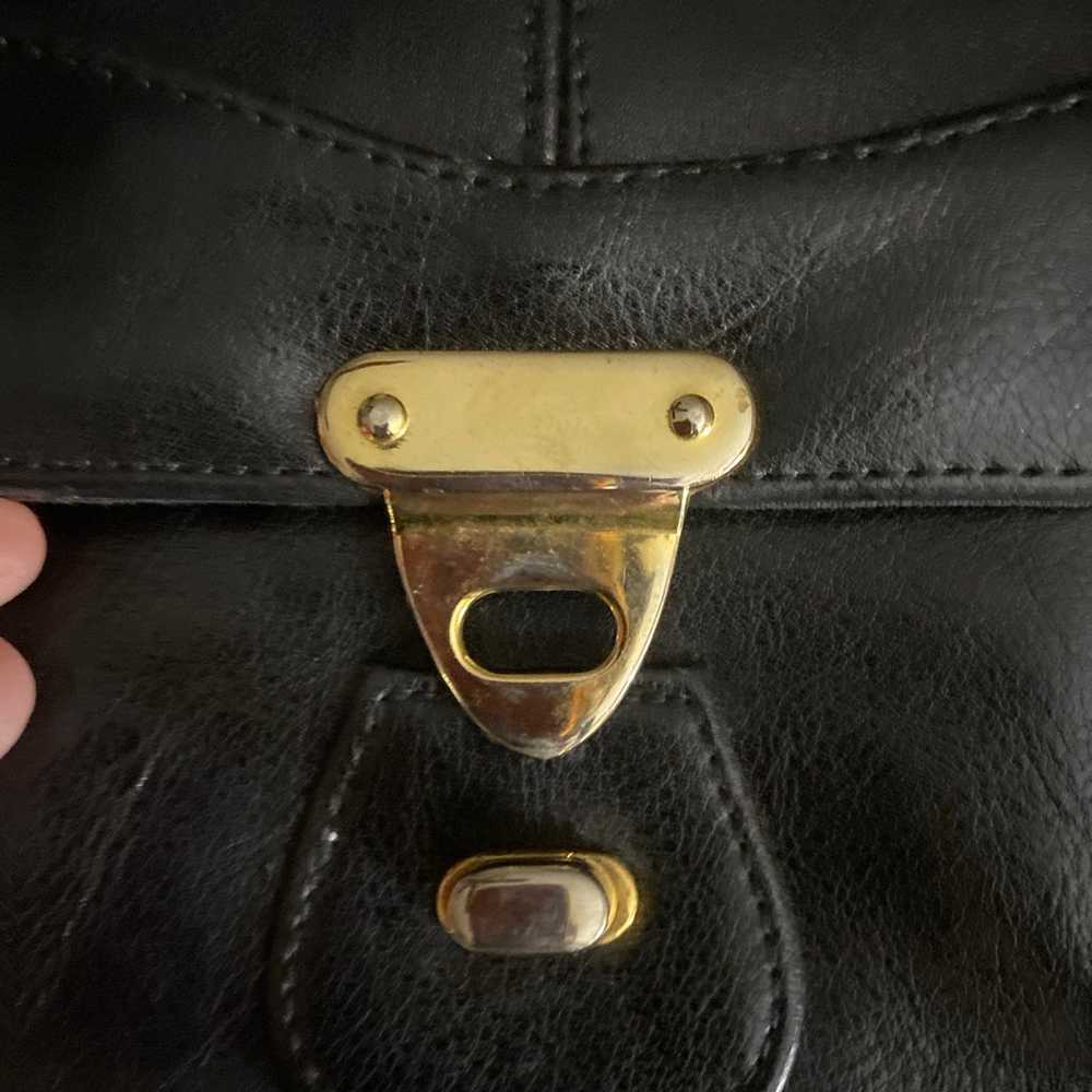 Black Leather Like Vintage Handbag - image 3