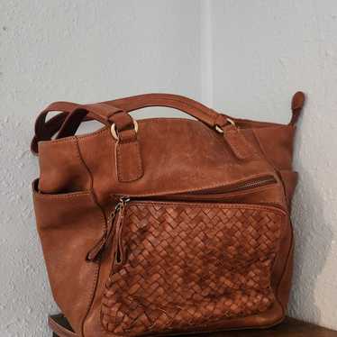 Brown genuine leather bag