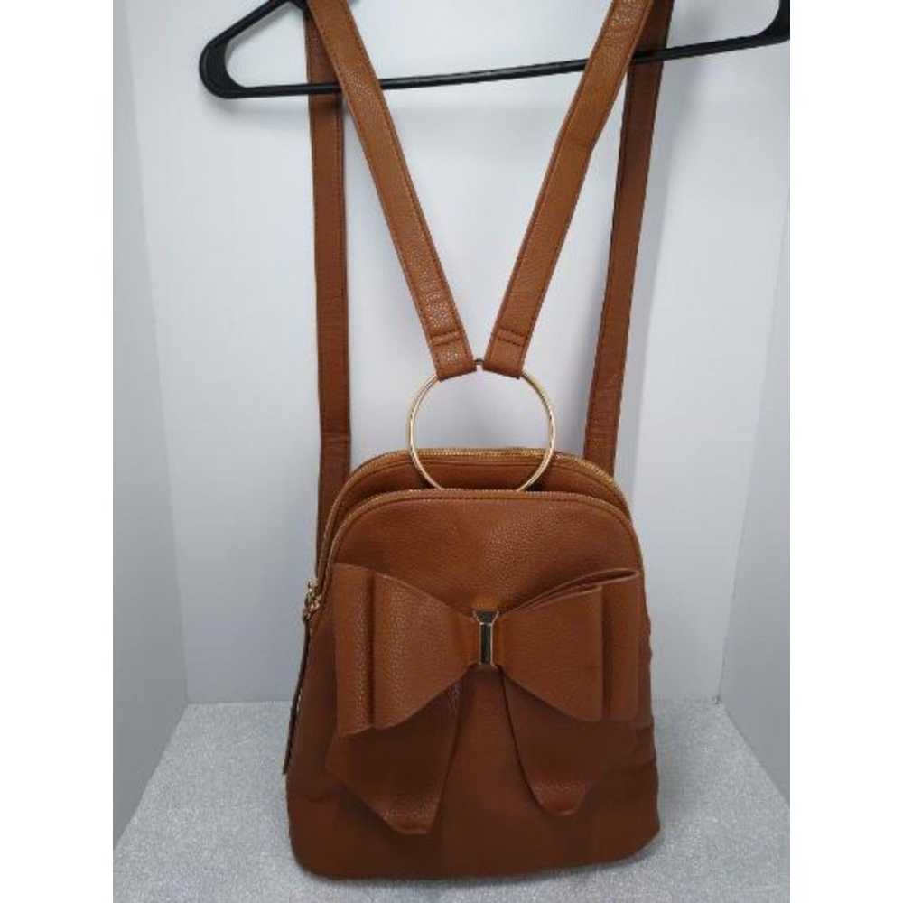 Crossi Brown Bow Backpack Adjustable straps doubl… - image 1