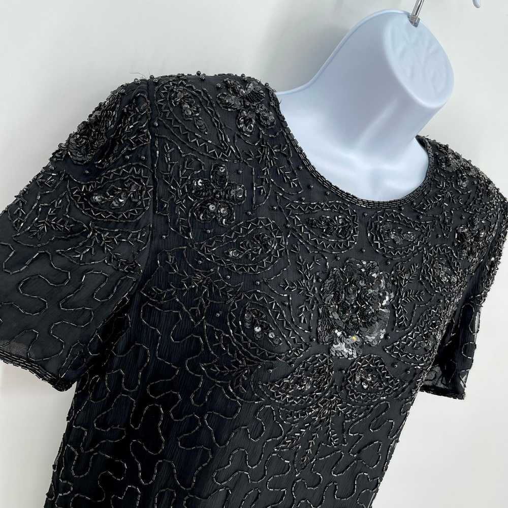 Other Mark & John Black Beaded Sequins Silk Sheer… - image 2