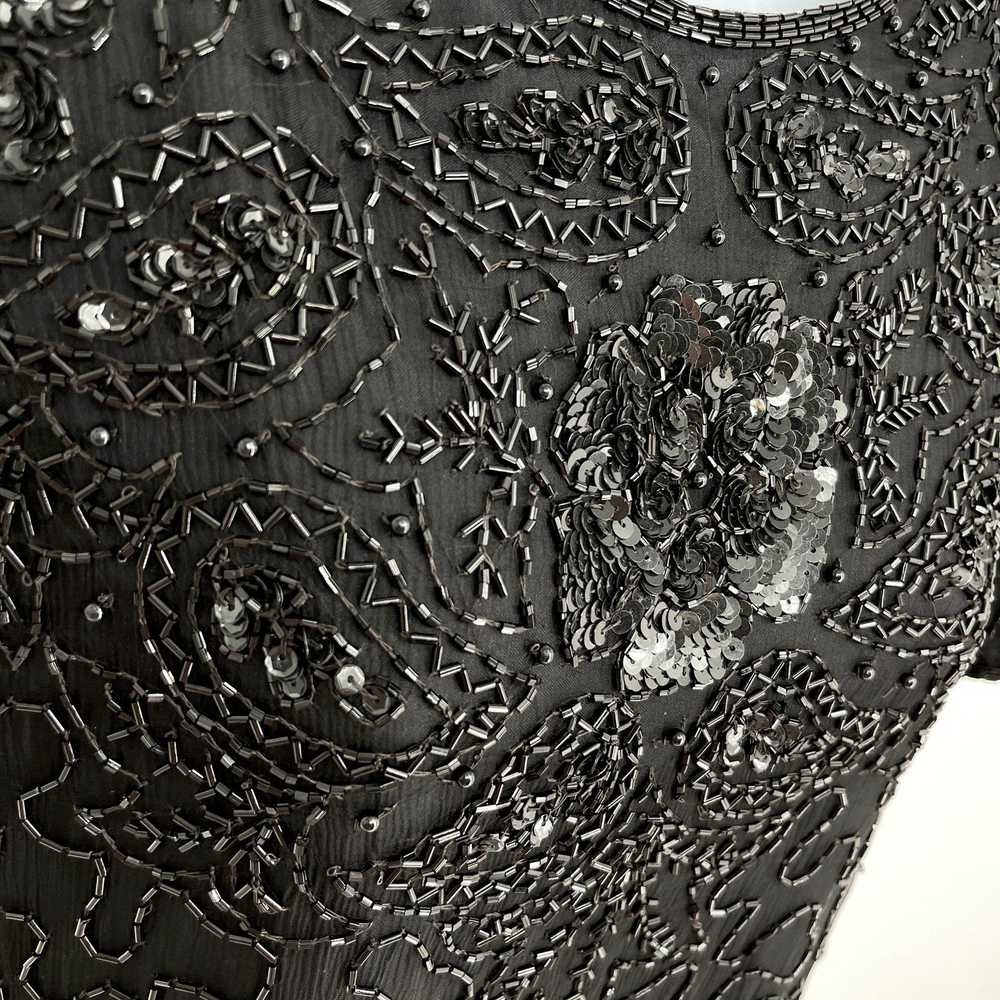 Other Mark & John Black Beaded Sequins Silk Sheer… - image 4