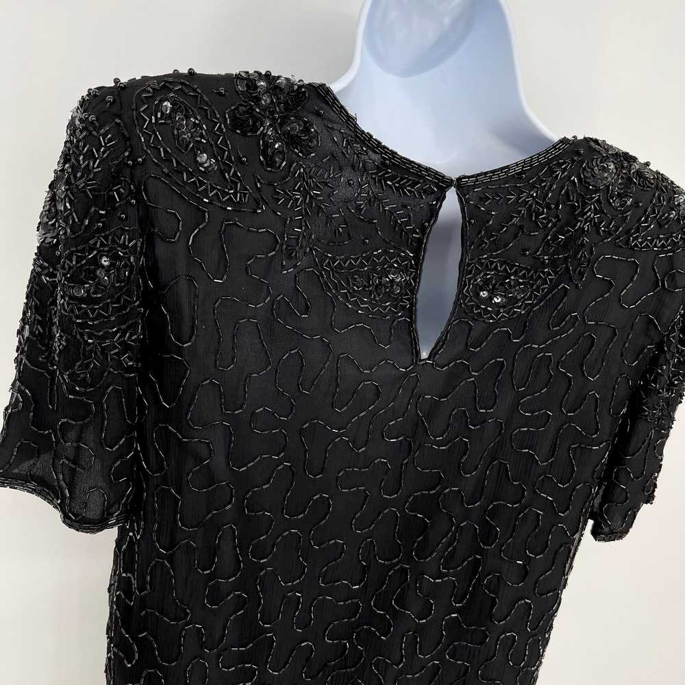 Other Mark & John Black Beaded Sequins Silk Sheer… - image 6