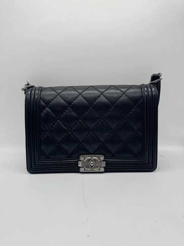 Chanel Chanel Black Lamb skin Quilted Boy Bag Exte