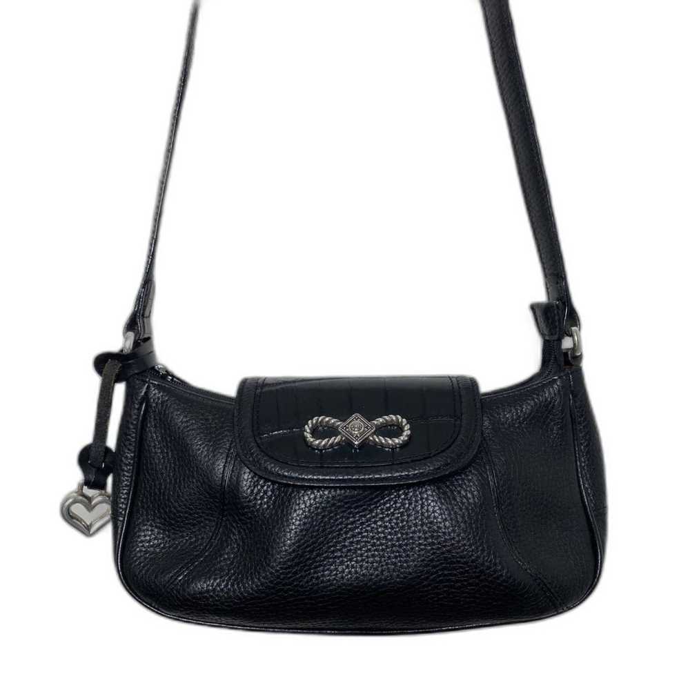 Brighton Small Black Hardware Crossbody Leather P… - image 2