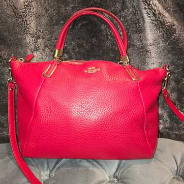 Popular EUC Coach Deep Red Large Patent Leather Tote Bag