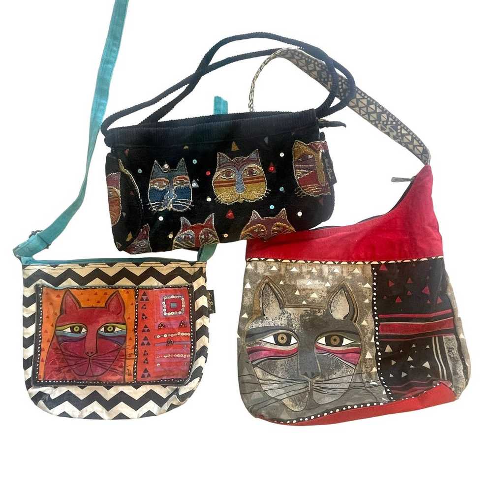 Laurel Burch Purse Lot ~ 3 Vintage Bags for Cat L… - image 1