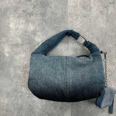 Y2K denim fabric one-shoulder handbag archive gru… - image 1