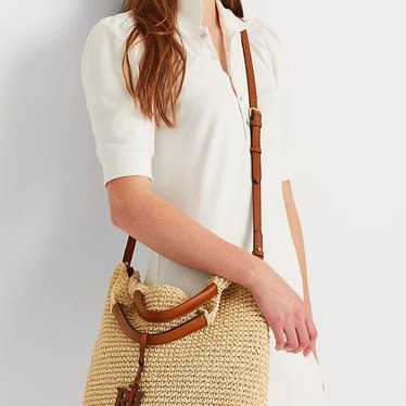 Ralph Lauren Crochet-Straw Medium Skyler Tote bag