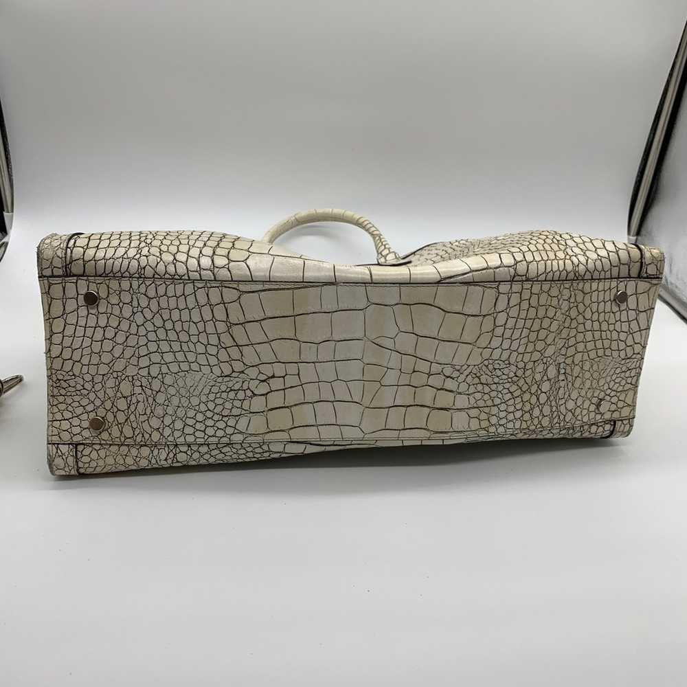 CLAUDIA FIRENZE White Embossed Leather Croc & Cow… - image 9