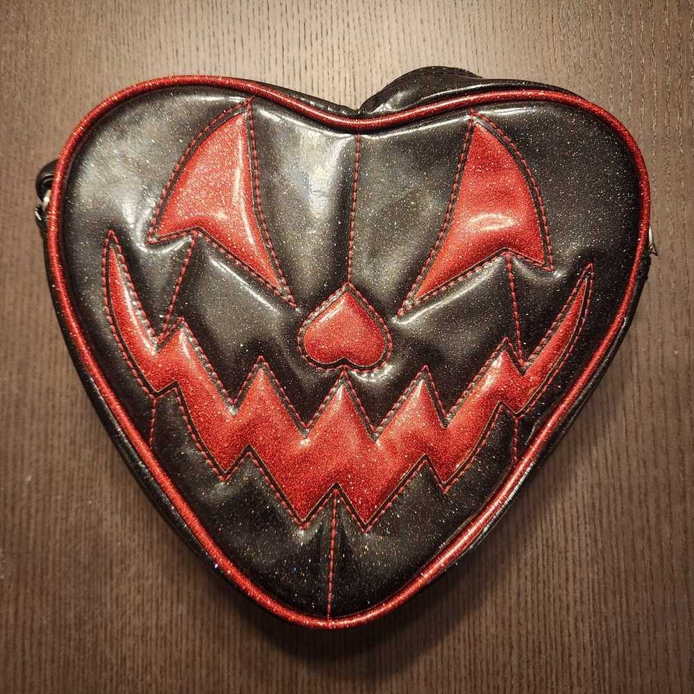 Love pain and stitches red glitter heart pumpkin … - image 1