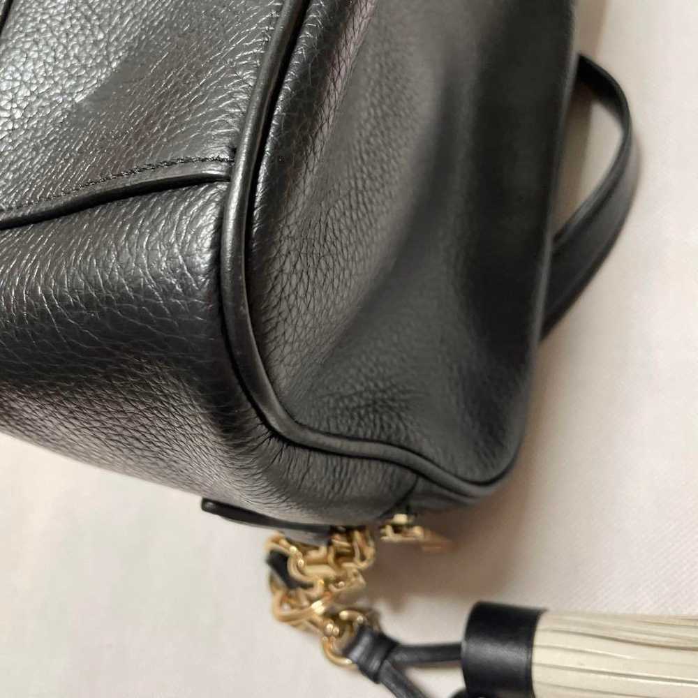 COACH Black Leather Shoulder Bag with Tassel - image 10