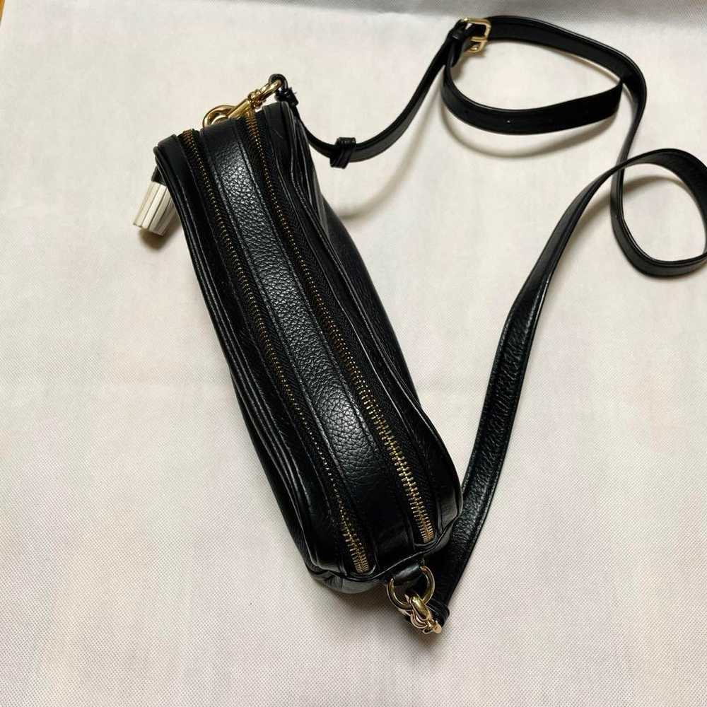 COACH Black Leather Shoulder Bag with Tassel - image 3