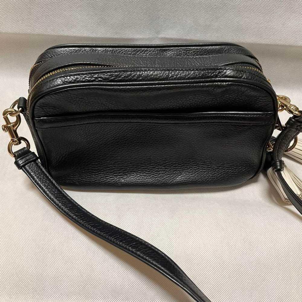 COACH Black Leather Shoulder Bag with Tassel - image 6