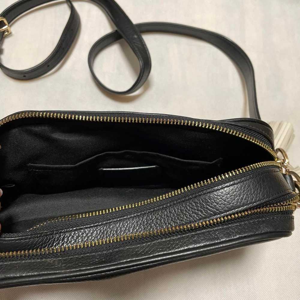 COACH Black Leather Shoulder Bag with Tassel - image 8