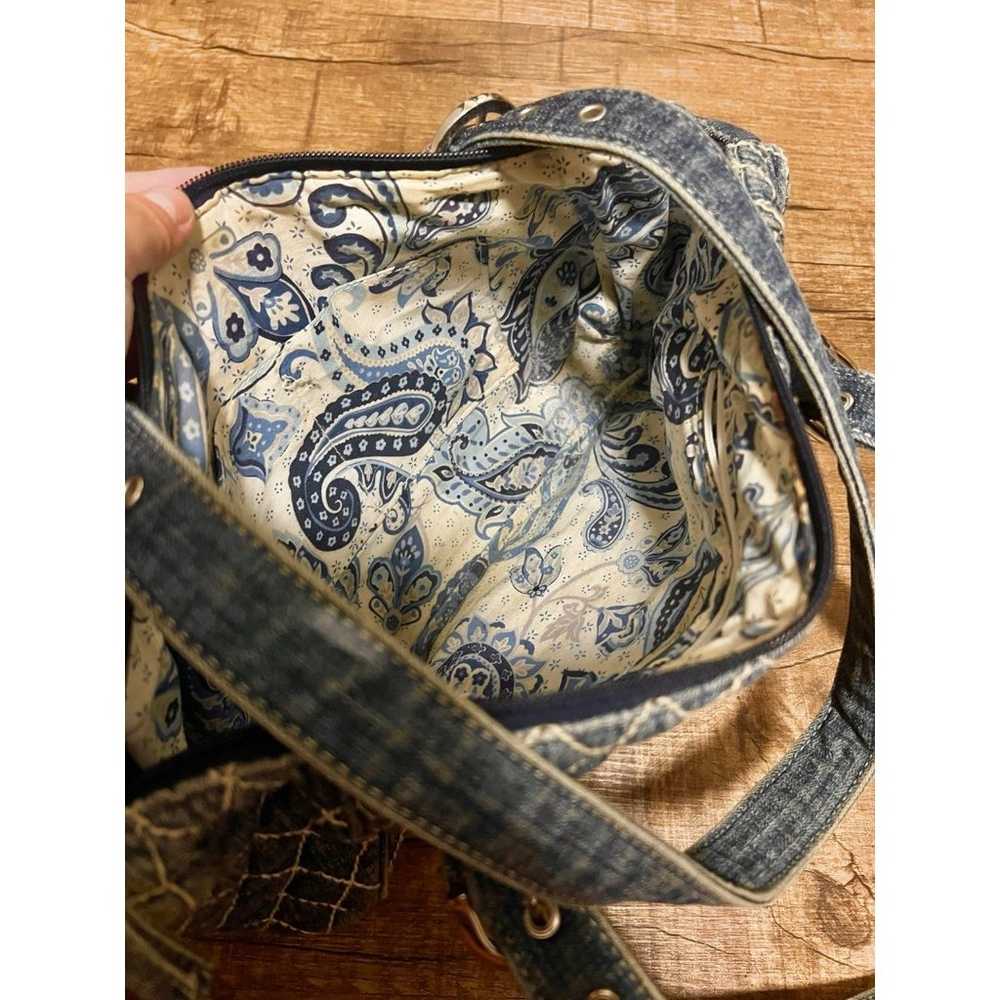 RARE Vintage quilted denim jean Vera Bradley bag - image 4