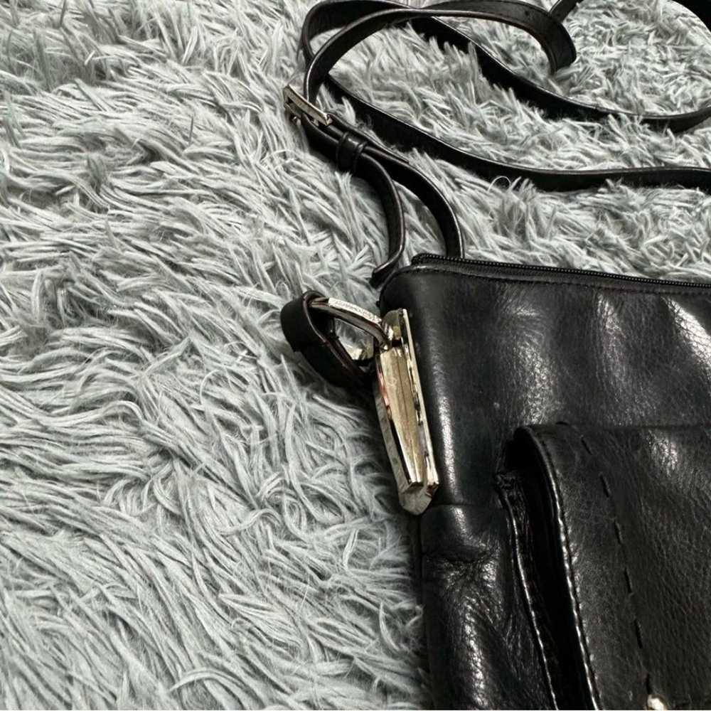 B Makowsky Genuine Leather Black Crossbody Bag - image 4