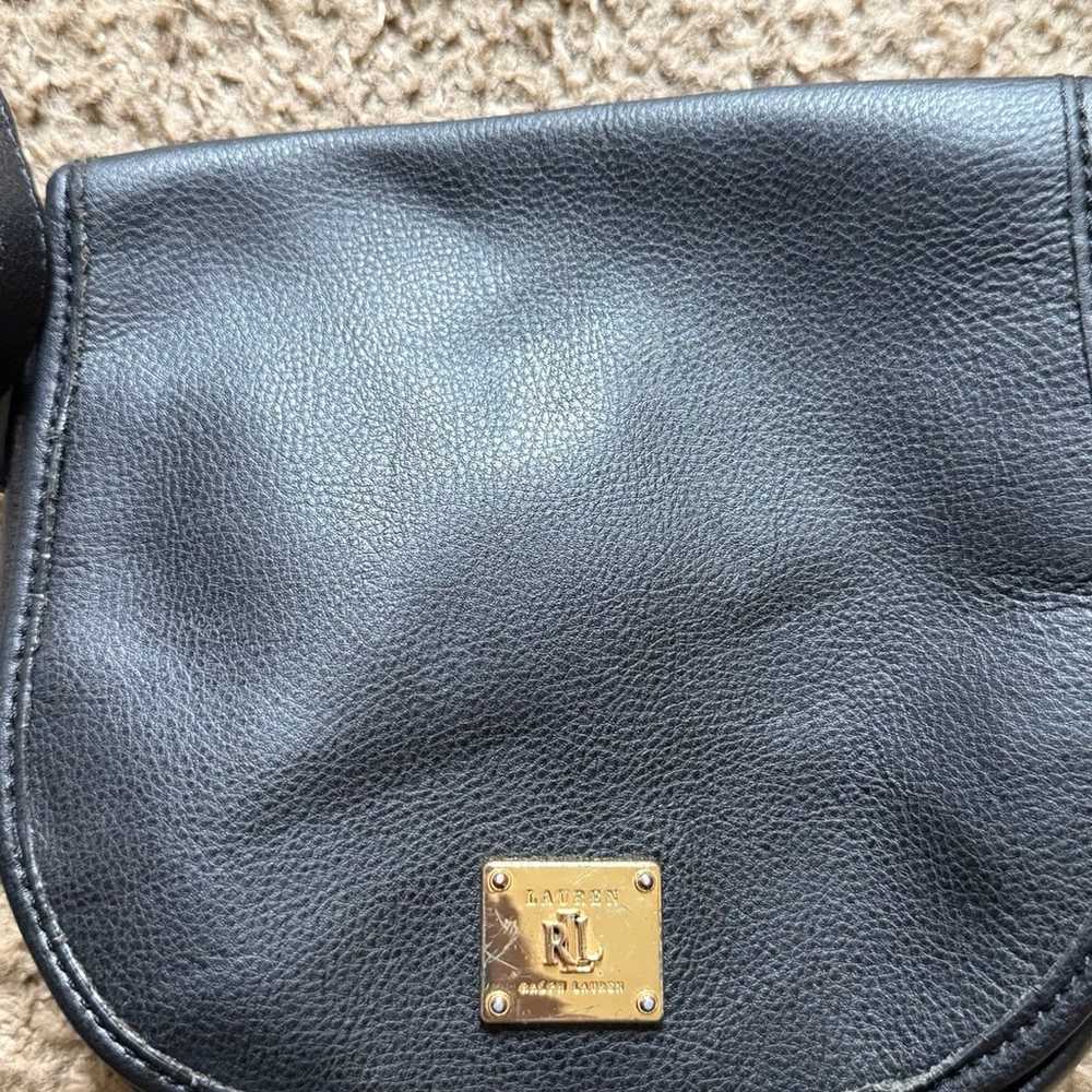 Lauren RALPH LAUREN CROSSBODY Purse BLACK LEATHER… - image 2