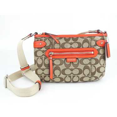 Coach Signature Khaki Orange Crossbody