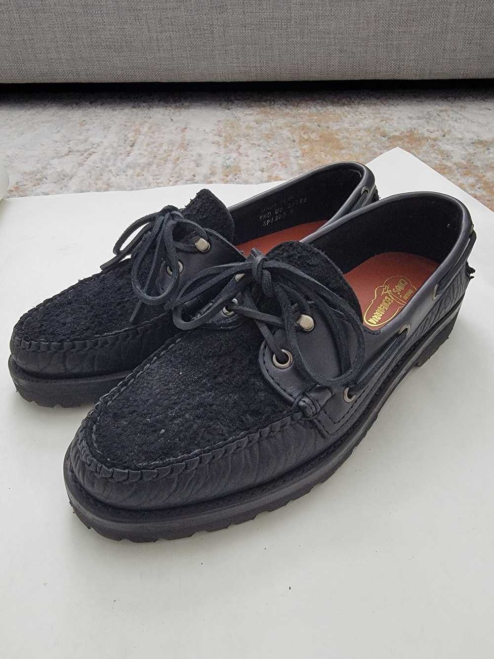 Blackstock & Weber × Sperry Black Suede Croc Lug … - image 2