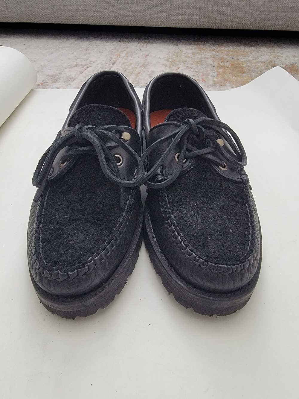 Blackstock & Weber × Sperry Black Suede Croc Lug … - image 3