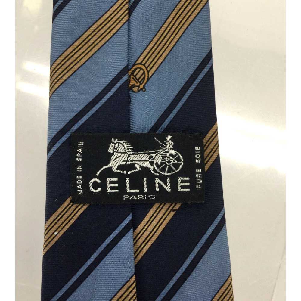 Celine Elegant Navy Blue and Gold Stripe Patterne… - image 7