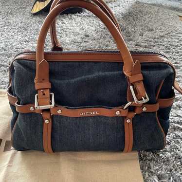 DIESEL Denim Handbag Dark Blue with Storage Bag In