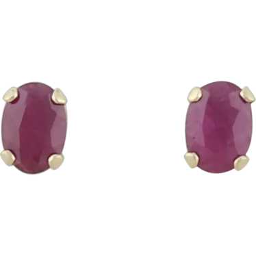 10k Yellow Gold Natural Ruby Earrings Stud Post