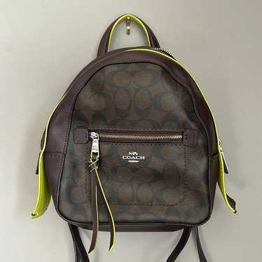 Coach brown/green mini backpack/purse