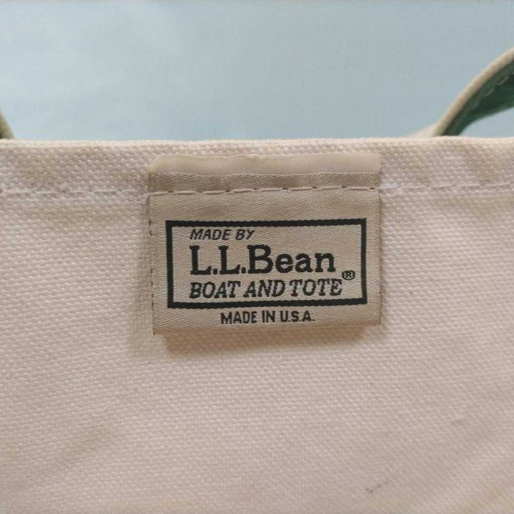 L.L.Bean Tote Bag Ivory Green Medium - image 2