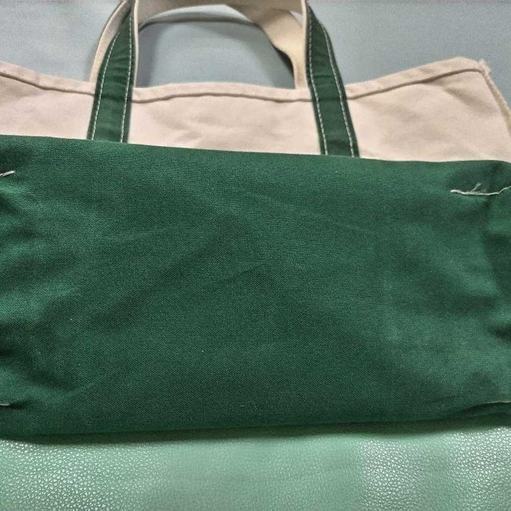 L.L.Bean Tote Bag Ivory Green Medium - image 3