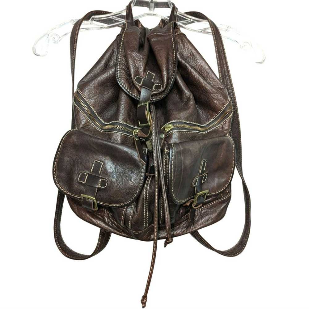 Sundance Tinley Backpack Brown Leather Adjustable… - image 1