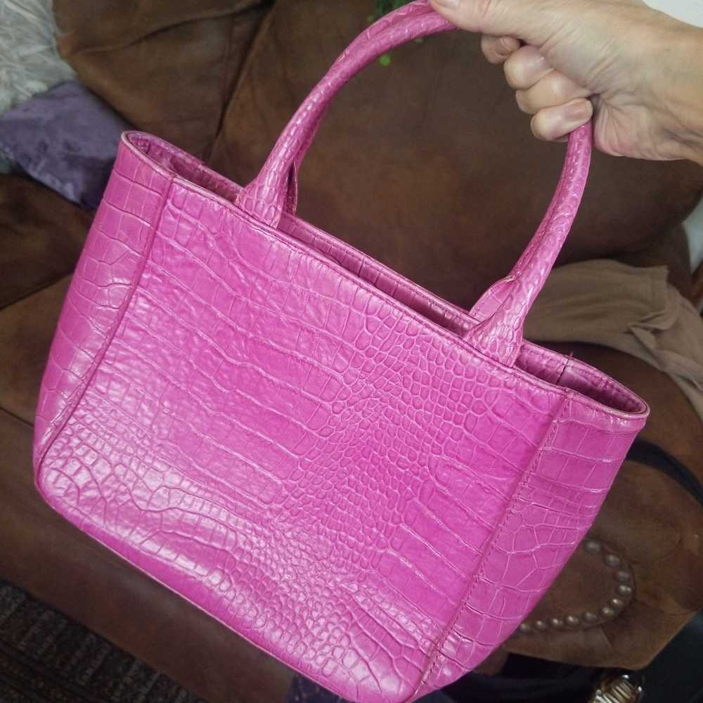 Express Geniune Leather Pink Fuschia Crocodile Pa… - image 9