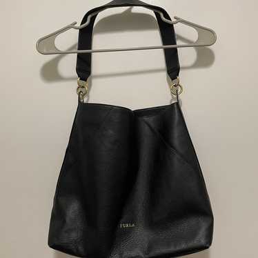 Furla Black Leather Bucket Bag